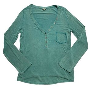 Relaxed Fit Long Sleeve Top - Pol Clothing - Teal - SMT2016
